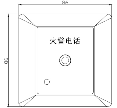 GST-LD-8312 型消防電話(huà)插孔外形尺寸及結(jié)構(gòu)示意圖